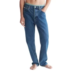 Buy 🌟 Calvin Klein Standards Stone Indigo Selvedge Straight Fit 👖 Jeans In Harbor Blue 🧨