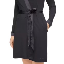 Outlet 🤩 Calvin Klein Satin Trim Robe Black 🛒 -Outlet Calvin Klein Store unnamed file 1167