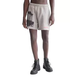 Wholesale ✨ Calvin Klein Standards Ruins Graphic Fleece Shorts Gray Dawn ✔️
