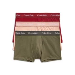 Buy 🎁 Calvin Klein Cotton Stretch Moisture Wicking Low Rise Trunks, Pack Of 3 Olive/gentle/red Carpet 🌟 -Outlet Calvin Klein Store unnamed file 148