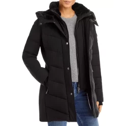 Coupon 🔔 Calvin Klein Quilted Hooded Jacket Black ✨