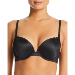 Cheapest 👍 Calvin Klein Liquid Touch Push-Up Plunge Bra Black 👏