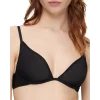 Best Pirce 🎁 Calvin Klein Sheer Marquisette Unlined Plunge Bra Black 🔥