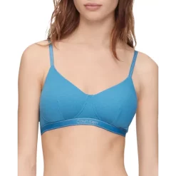 Cheapest 🛒 Calvin Klein Pure Ribbed Lightly Lined Bralette Red Grape 😍