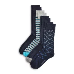 Hot Sale ❤️ Calvin Klein Assorted Crew 🧦 Socks, Pack Of 4 Dark Demin Heather 🎁