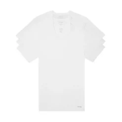 Budget 😍 Calvin Klein Short-Sleeve Crewneck Slim Fit Tee - Pack Of 3 White ✨