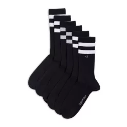Top 10 👏 Calvin Klein Double Stripe Crew 🧦 Socks, Pack Of 3 Black 👏