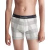 New 🤩 Calvin Klein Modern Cotton Stretch Holiday Textured Plaid Boxer Briefs Textured Oatmeal 💯