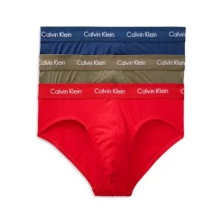 Flash Sale โ๏ธ Calvin Klein Cotton Stretch Moisture Wicking Hip Briefs, Pack Of 3 Aspen Berry/ Sangria Lake/crest Blue ๐