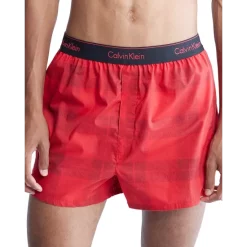 Best Pirce โจ Calvin Klein Modern Cotton Stretch Holiday Textured Plaid Slim Fit Boxer Shorts ๐