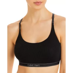 Deals 👍 Calvin Klein Pure Ribbed Unlined Bralette White 🎉