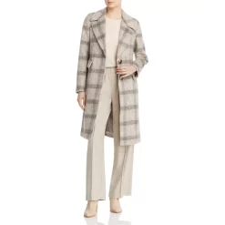 Outlet 🎁 Calvin Klein Single Breasted 🧥 Coat Pink Plaid ⭐