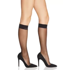 Flash Sale ❤️ Calvin Klein Matte Ultra Sheer Knee-Highs Black 👍