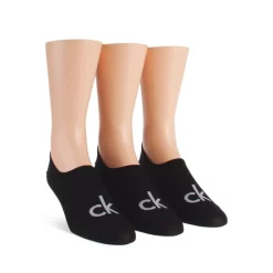 Coupon 👏 Calvin Klein Logo No Show Liner 🧦 Socks, Pack Of 3 Black 🎉