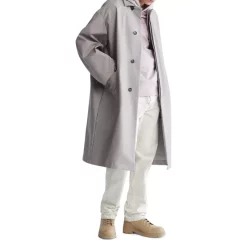 Flash Sale 🤩 Calvin Klein Standards Bonded Cotton Mac 🧥 Coat Gray Dawn 🛒