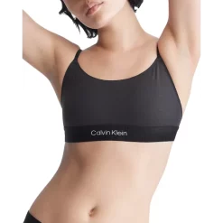 Hot Sale 🧨 Calvin Klein Embossed Icon Cotton Unlined Bralette Black 🔔