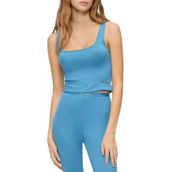 Cheapest ๐ Calvin Klein Pure Ribbed Cropped Tank Tapestry Teal ๐