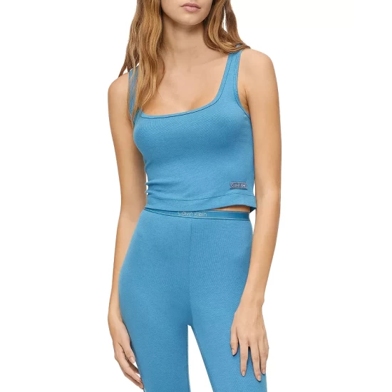 Cheapest 👏 Calvin Klein Pure Ribbed Cropped Tank Tapestry Teal 🌟 1 Cheapest 👏 Calvin Klein Pure Ribbed Cropped Tank Tapestry Teal 🌟