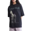 Deals ❤️ Calvin Klein Standards Dark Horse Graphic Tee Black Beau 👍