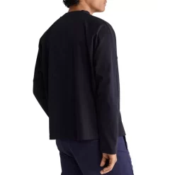 Best Sale 👍 Calvin Klein Standards Compact Cotton Solid Long Sleeve Tee Brilliant ⭐ -Outlet Calvin Klein Store unnamed file 912