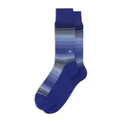 Top 10 ✨ Calvin Klein Cotton Blend Grid Stripe Crew 👗 Dress 🧦 Socks Klein Blue 😀