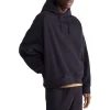 Budget 🌟 Calvin Klein Standards Cotton Blend Fleece Logo Print Relaxed Fit Hoodie Black Beauty 🥰