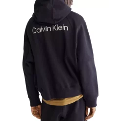 Budget 🌟 Calvin Klein Standards Cotton Blend Fleece Logo Print Relaxed Fit Hoodie Black Beauty 🥰 -Outlet Calvin Klein Store unnamed file 962