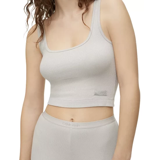 Top 10 🔔 Calvin Klein Pure Ribbed Cropped Tank Ocean Storm 😍 4 Top 10 🔔 Calvin Klein Pure Ribbed Cropped Tank Ocean Storm 😍 - Image 4