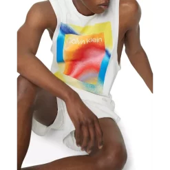 Flash Sale 🎁 Calvin Klein Reimagined Heritage Pride Iridescent Rainbow Tank Top White 🔥 -Outlet Calvin Klein Store unnamed file 999